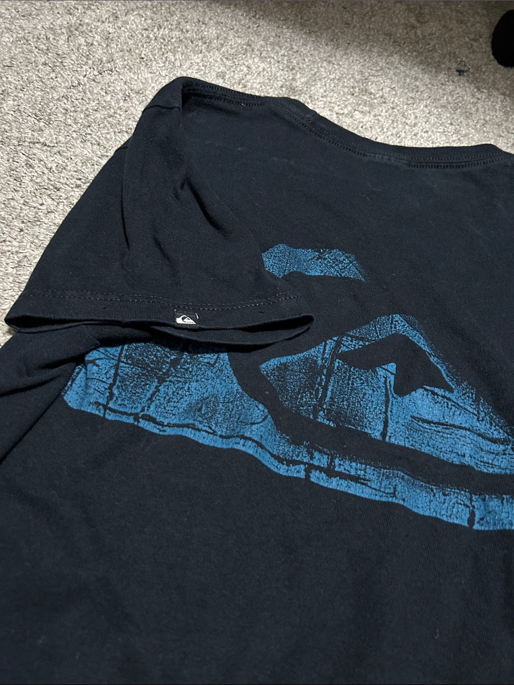 Y2K QuikSilver Black Blue Graphic Tee Shirt Small - Picture 5 of 7